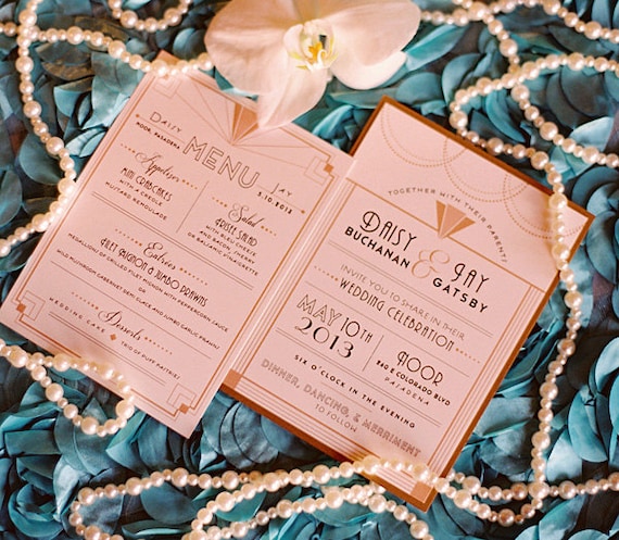 Art deco wedding invitations discount