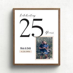 Personalized 25th Wedding Anniversary Gift, Wedding Anniversary Photo Gift, 25 Year Anniversary Gift, Gift for Wife or Husband UNFRAMED