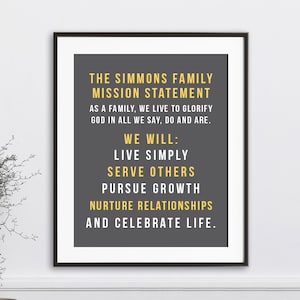 Familie MissieVerklaring, Gepersonaliseerde Familie Regels Kunst aan de Muur, Familienaam Teken, Christelijke Familie Regels