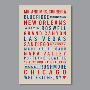 Unique Anniversary Gift, First Anniversary Gift, Personalized Subway, Custom Subway Art, Street Names, Favorite Cities, Favorite Places