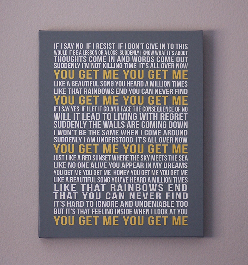 Personalized CANVAS Art Custom Song Lyrics First Dance Song Etsy