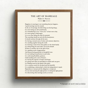 The Art of Marriage Poem Print, Marriage Quote, Marriage Gift, Anniversary Print, Wedding Gift for Couple, Bedroom Decor, Wedding Poem