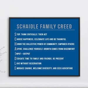 Custom Family Mission Statement, Family Sign, Family Rules Print, Personalized Family Rules Wall Art, Family Room Wall Art, Living Room