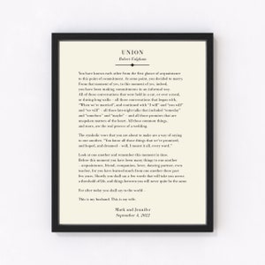 Personalized Union Marriage Poem Print, Robert Fulghum, Marriage Quote, Marriage Gifts, Wedding Gift for Wife or Husband, Gift for Couple