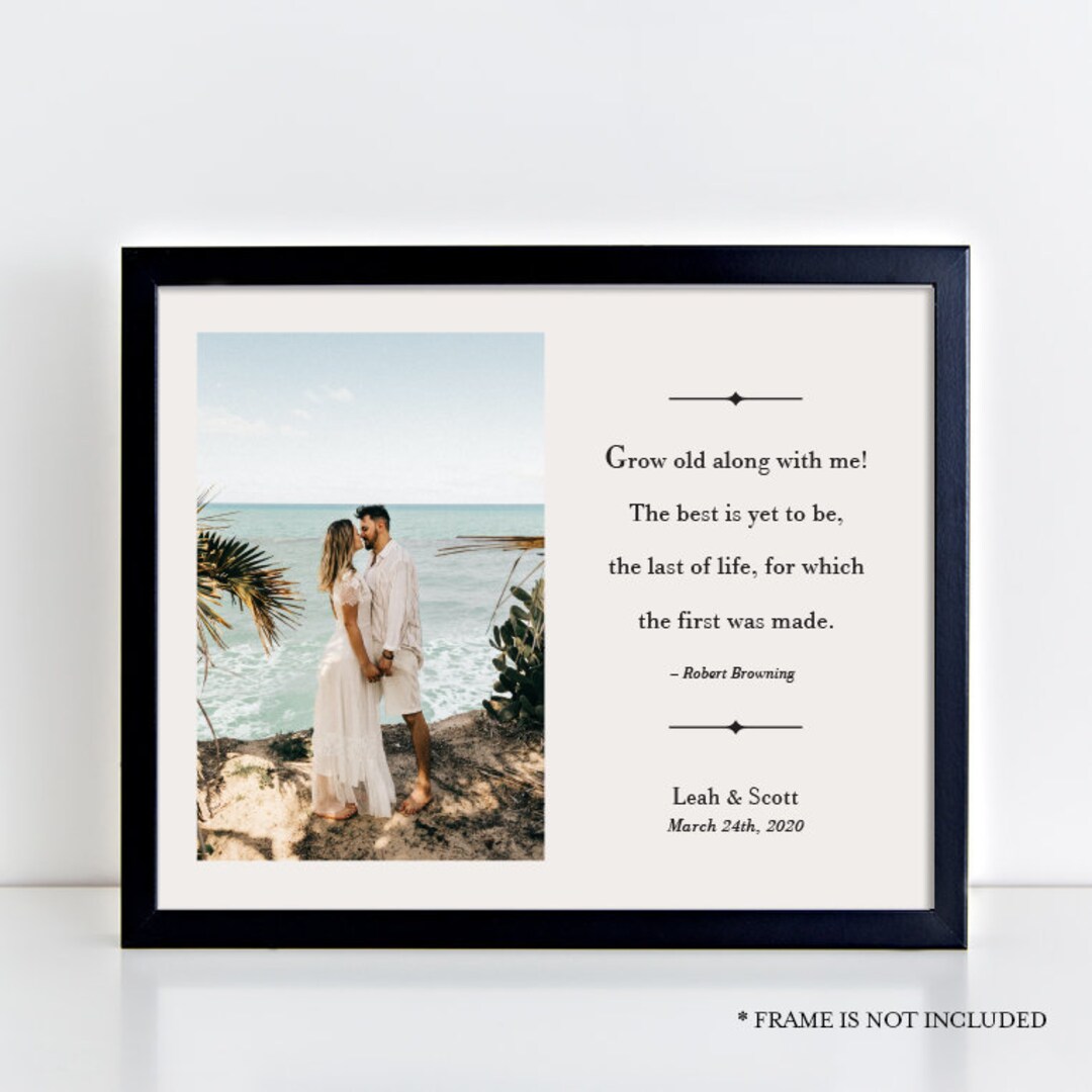 Grow Old Along With Me, the Best is yet to Be, Photo Gift for Couple, Grow Old With Me, Marriage ...
