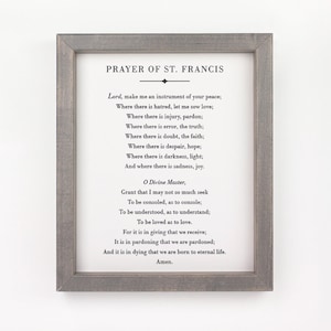 St Francis of Assisi Prayer, Saint Francis Peace Prayer Art Print, Prayer of St Francis Christian Wall Art, Christmas Gift, Home Decor