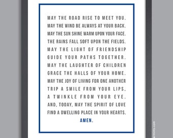 Prayer Print, Subway Art Poster (Personalized Quote, Poem, Inspirational Quote, Message, Song Lyrics) blue, custom colors