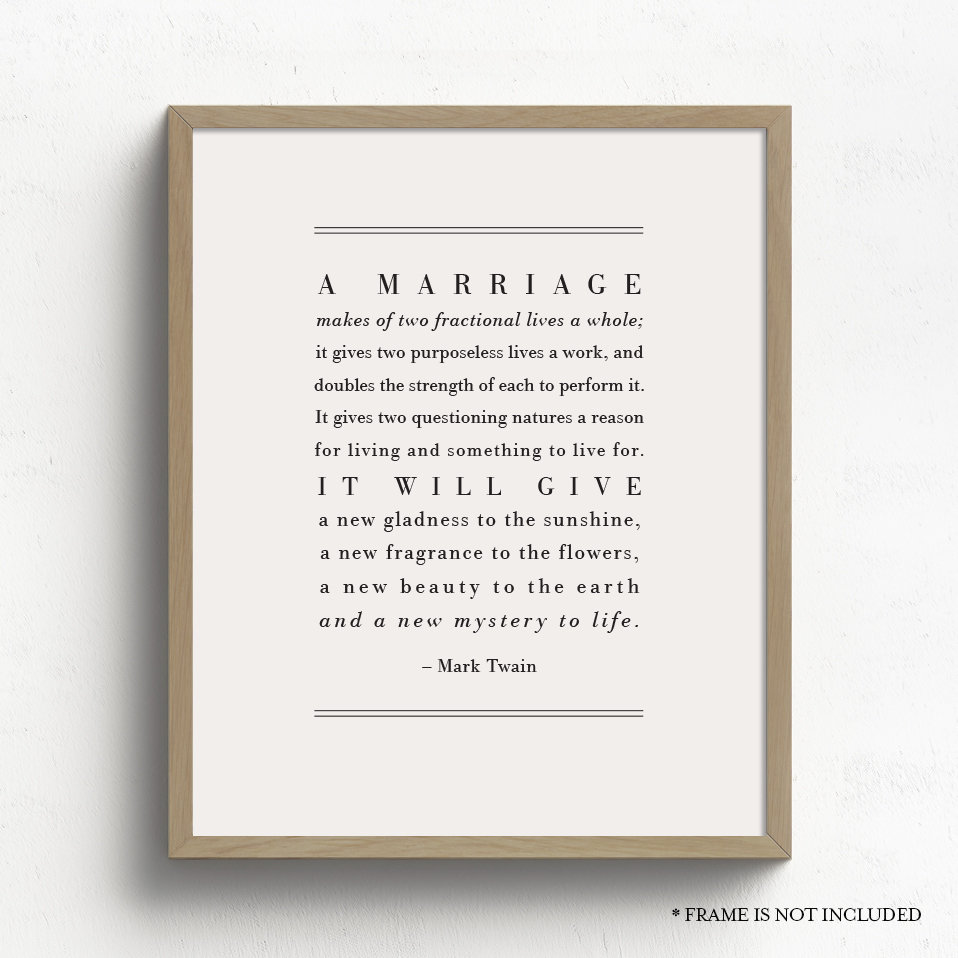 Mark Twain Marriage Quotes Una Poesia Di Matrimonio Poesia Di Mark Twain Citazione Di | Etsy Italia