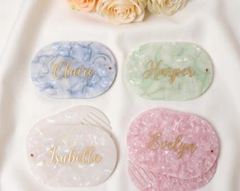 Personalized Acetate Hair Claw, Custom Name Hair Clip, Custom Acetate Claw, Bridesmaid Gift, Personalized Hair Accessory, Gift for Her