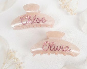 Personalized Name Hair Claw Clip for Mom, Sister, Best Friend, Custom Rhinestone Acetate Hair Accessory Gift for Her on Special Days