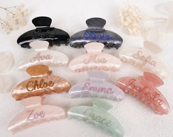 Mother's Day Personalized Hair Claw Clip, Custom Rhinestone Name Acetate Hair Accessory, Sweet Gift for Mom and Grandma from Daughter