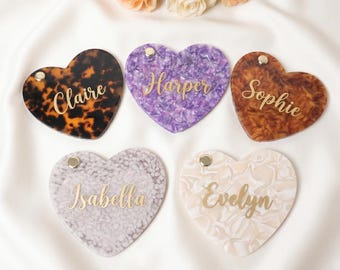 Custom Name Heart Hair Claw Personalized Acetate Hair Clip Shell Tortoise Hair Jaw Clip Bridesmaid Gift French Hair Accessory for Her