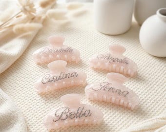 Personalized Initial or Name Hair Claw Clip, Custom Rhinestone Acetate Accessory for Wedding, Game Day, School or Group Gifts Daily