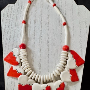 Ruby Z Ceramic Heart Necklace, Candace Loheed Artisan Jewelry