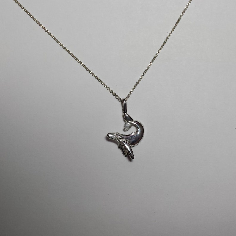 Humpback Whale charm or pendant in Silver