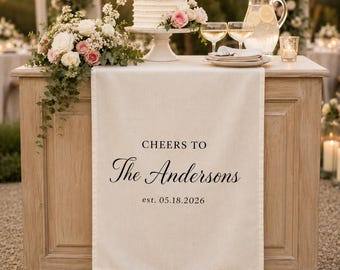 Fabric Bar Menu Sign, Wedding Cocktails, Signature Drink Wedding Sign, Personalized Cocktail Bar Sign, Linen Fabric Wedding Bar Banner