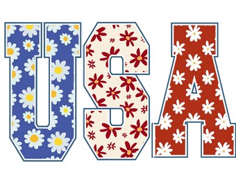 Floral USA Png, Retro America Png, 4th Of July PNG, 4th Of July Sublimation Design, America Coquette Png, Patriotic Png, Girly png