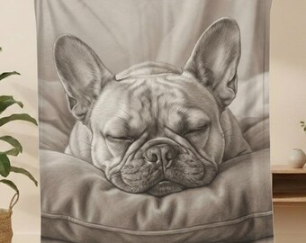 Cute French Bulldog Blanket, Frenchie Bulldog Throw, French Bulldog Mom Gift, Cozy Soft Throw for Bedroom