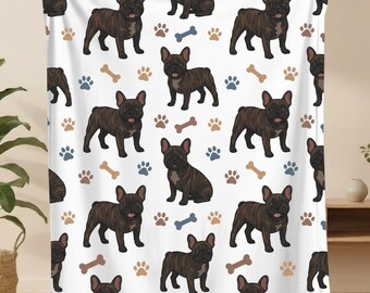 Brindle Frenchie Blanket, French Bulldog Throw, Brindle Frenchie Mom, Brindle Lover Gift, French Bulldog Mom Gift