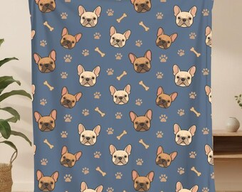 Fawn Frenchie Bulldog Blanket, French Bulldog Mom, Fawn French Bulldog Throw, Frenchie Lover Gift