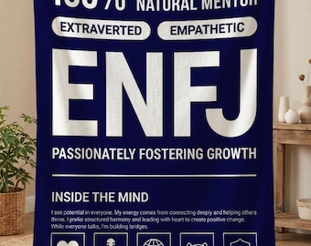 ENFJ Personality Blanket, Extrovert Birthday Gift, MBTI Personality Type, Myers Briggs Gift, Psychology Gifts