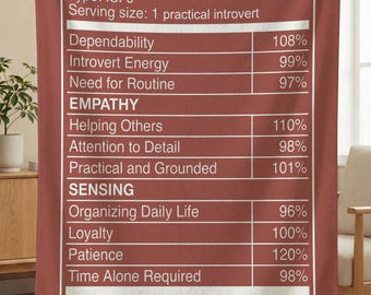 ISFJ Personality Facts Blanket, Myers Briggs Gift, Introvert Gift, ISFJ Gifts, Psychology Gifts, MBTI Personality Type Throw