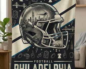 Philadelphia Football Blanket, Philadelphia Eagles Throw, Football Fan Gifts, NFL Team Gift, Eagles Gift