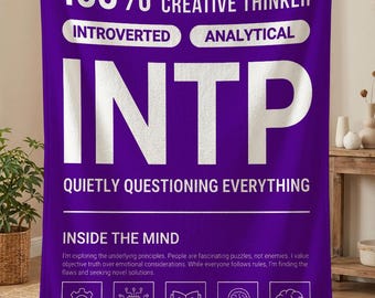 INTP Personality Blanket, MBTI Personality Throw, Introvert Birthday Gift, Myers Briggs Gift, Psychology Gifts