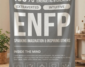 ENFP Personality Blanket, MBTI Personality Type, Extrovert Birthday Gift, Myers Briggs Throw, Psychology Gifts
