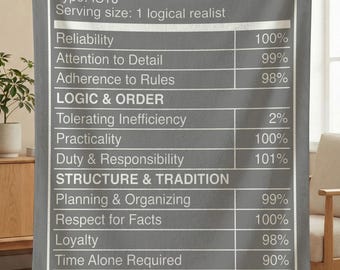 ISTJ Personality Facts Blanket, MBTI Personality Type Throw, Myers Briggs Gift, Introvert Gift, Psychology Gifts, ISTJ Gifts