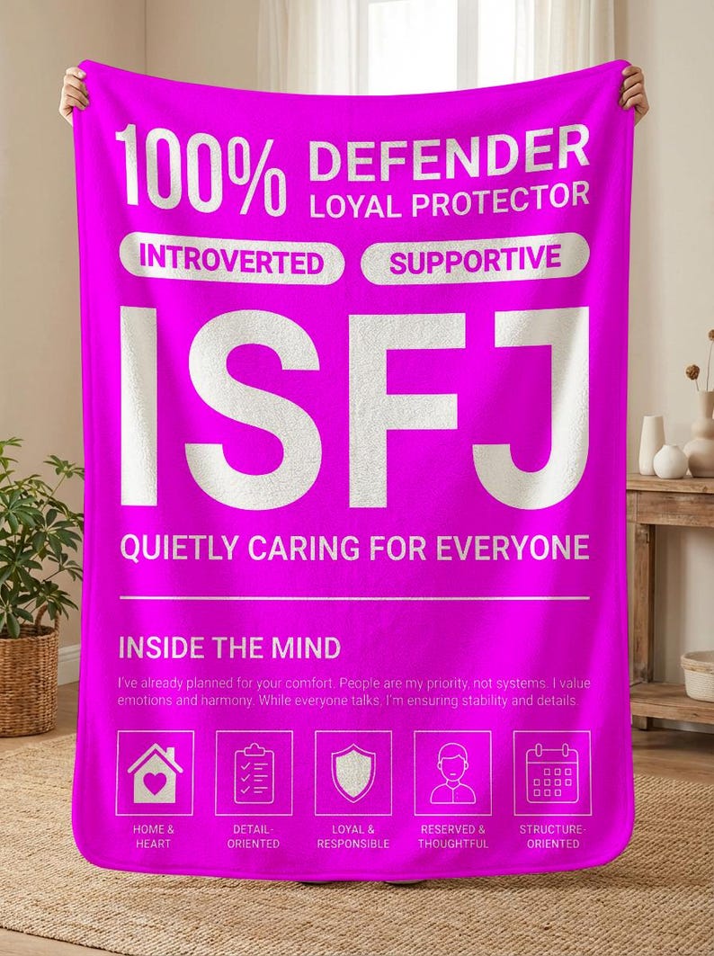 Isfj Lettering ISFJ Personality Blanket, MBTI Personality Type, Anti-social Club ...
