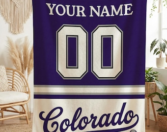 Personalized Colorado Baseball Blanket, Colorado Rockies Throw, Baseball Fan Gifts, MLB Team Gift