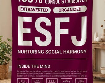 ESFJ Personality Blanket, Myers Briggs Throw, MBTI Personality Type, Psychology Gifts, Extrovert Birthday Gift