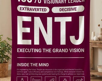 ENTJ Personality Blanket, MBTI Personality Throw, Extrovert Birthday Gift, Myers Briggs Gift, Psychology Gifts