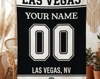 Personalized Las Vegas Football Blanket, Custom Football Jersey, Las Vegas Raiders Throw, Football Fan Gift, NFL Team Gift