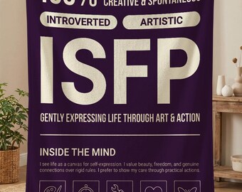ISFP Personality Blanket, Psychology Gifts, MBTI Personality Type, Myers Briggs Throw, Introvert Birthday Gifts