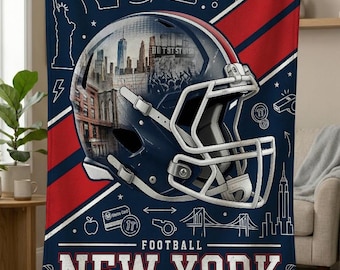 New York Football Blanket, New York Giants Throw, Giants Gift, Football Fan Gifts, NFL Team Gift