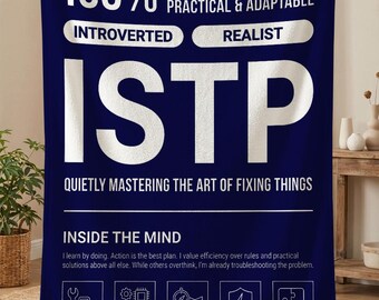 ISTP Personality Blanket, MBTI Personality Type Throw, Myers Briggs Gifts, Introvert Birthday Gift, Psychology Gifts