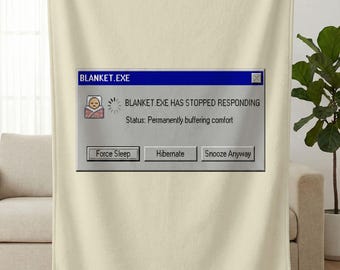 Blanket Exe Error Message Throw, Funny Programmer Blanket, Computer Nerd Gift, Software Developer Gifts