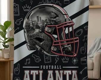 Atlanta Football Blanket, Atlanta Falcons Throw, Football Fan Gifts, NFL Team Gift