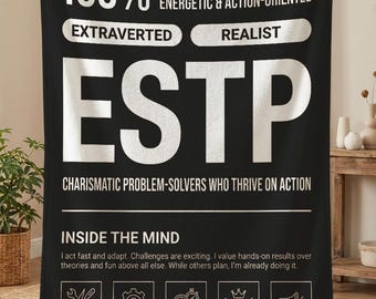 ESTP Personality Blanket, Extrovert Birthday Gift, Myers Briggs Throw, Psychology Gifts, MBTI Personality Type
