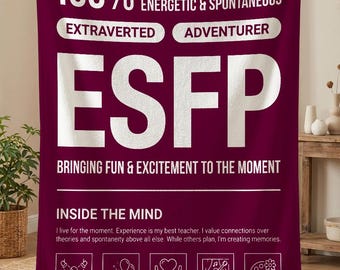 ESFP Personality Blanket, Psychology Gifts, MBTI Personality Type, Myers Briggs Throw, Extrovert Birthday Gift