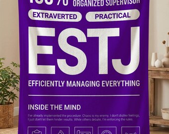 ESTJ Personality Blanket, Extrovert Birthday Gift, Myers Briggs Throw, MBTI Personality Type, Psychology Gifts