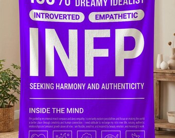 INFP Personality Blanket, Introvert Birthday Gift, Empath Throw, MBTI Personality Type, Myers Briggs Gift