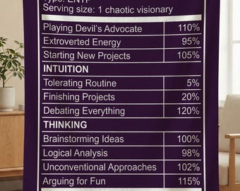 ENTP Personality Facts Blanket, Myers Briggs Gift, Extrovert Gifts, MBTI Personality Type Throw, Psychology Gifts