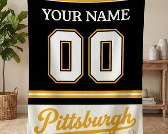 Personalized Pittsburgh Baseball Blanket, Pittsburgh Pirates Throw, Baseball Fan Gifts, MLB Team Gift, Custom Baseball Gift