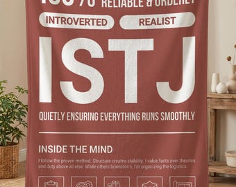 ISTJ Personality Blanket, Myers Briggs Throw, MBTI Personality Type, Extrovert Birthday Gift, Psychology Gifts