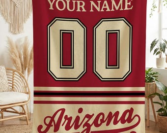 Personalized Arizona Baseball Blanket, Arizona Razorbacks Throw, Baseball Fan Gifts, MLB Team Gift