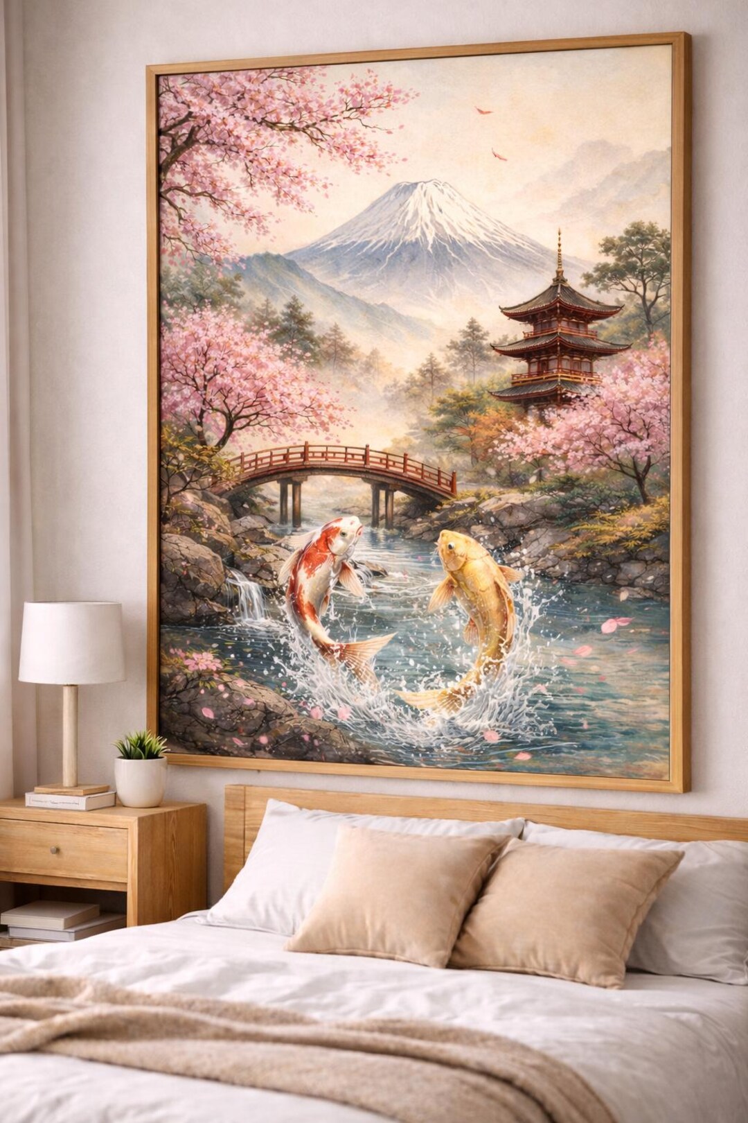 Japanese Koi Fish Wall Art Print – Jumping Koi Painting,zen Japanese ...