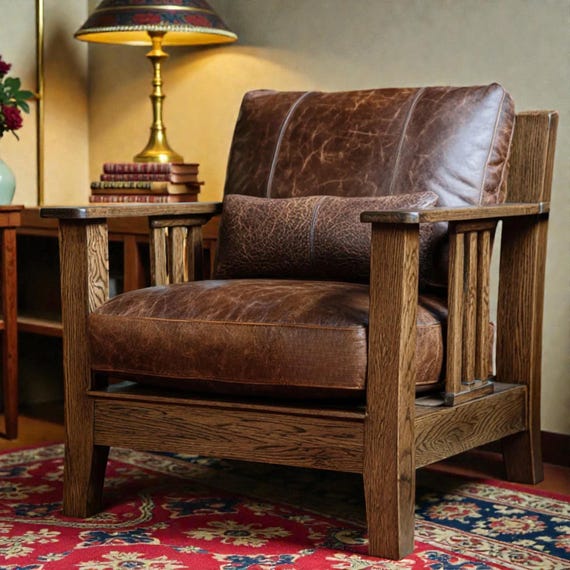 Brown Leather Chair Cushion cover –Handmade Seat,Back Cushion cover  for Wooden Armchair, Leather Chair Pad, Custom Upholstery Cushion cover